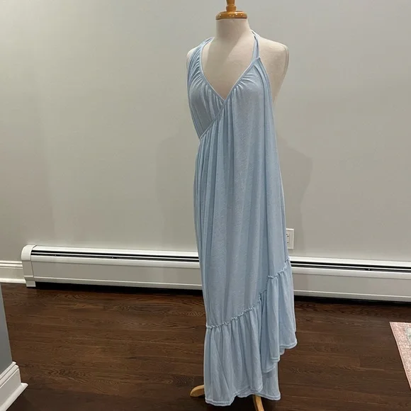 Free People Beach Dew Shine Blue Convertible Maxi Skirt Dress Sz L NWOT Z370-28 - Picture 6 of 8